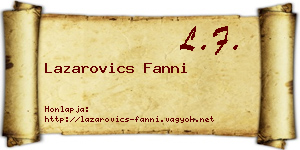 Lazarovics Fanni névjegykártya